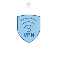 VPN. virtuel privé réseau icône symbole vecteur illustration isolé sur blanc Contexte