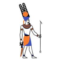 dessin animé Couleur personnage égyptien Dieu Amon. vecteur