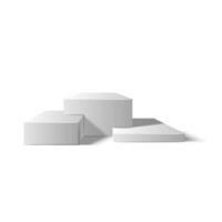 réaliste détaillé 3d blanc podium maquette pour produit afficher présentation. vecteur