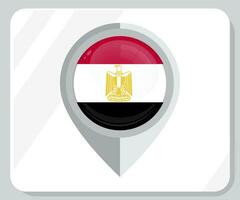 Egypte brillant épingle emplacement drapeau icône vecteur