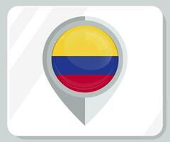 Colombie brillant épingle emplacement drapeau icône vecteur