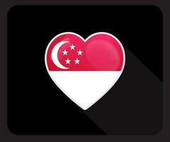 Singapour l'amour fierté drapeau icône vecteur