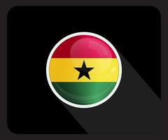 Ghana brillant cercle drapeau icône vecteur