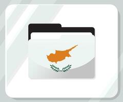 Chypre brillant dossier drapeau icône vecteur