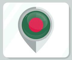 bangladesh brillant épingle emplacement drapeau icône vecteur