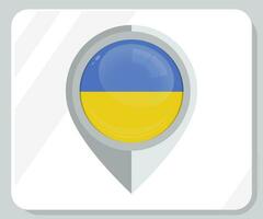 Ukraine brillant épingle emplacement drapeau icône vecteur