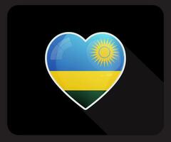 Rwanda l'amour fierté drapeau icône vecteur