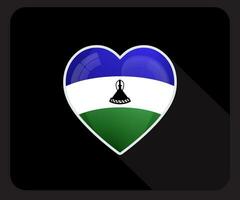 Lesotho l'amour fierté drapeau icône vecteur