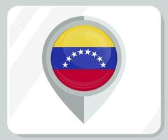 Venezuela brillant épingle emplacement drapeau icône vecteur