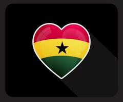 Ghana l'amour fierté drapeau icône vecteur