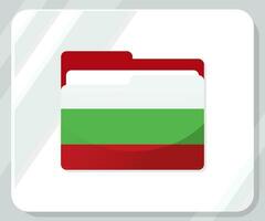 Bulgarie brillant dossier drapeau icône vecteur