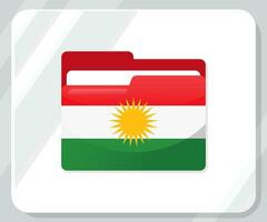 Kurdistan brillant dossier drapeau icône vecteur
