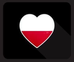 Pologne l'amour fierté drapeau icône vecteur