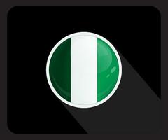 Nigeria brillant cercle drapeau icône vecteur