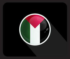 Palestine brillant cercle drapeau icône vecteur