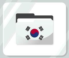 Corée brillant dossier drapeau icône vecteur