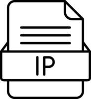 ip fichier format ligne icône vecteur