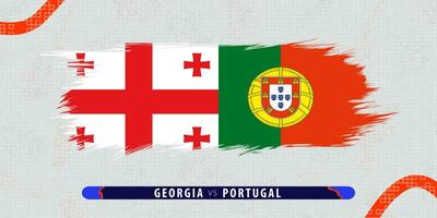 Géorgie contre le Portugal, international le rugby rencontre illustration dans coup de pinceau style. abstrait grungy icône pour le rugby correspondre. vecteur