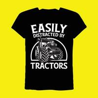 facilement distraits par tracteurs T-shirt vecteur