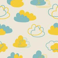 mignonne enfants modèle avec des nuages vecteur