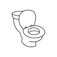 main tiré des gamins dessin dessin animé vecteur illustration toilette bol icône isolé sur blanc Contexte