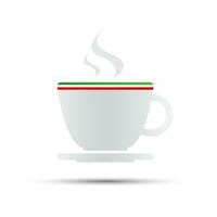 Facile vecteur café icône avec italien drapeau isolé sur blanc Contexte