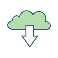 icône de vecteur de téléchargement de nuage