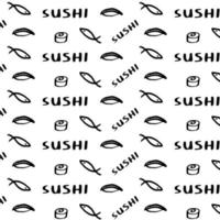 fond transparent doodle sushi vecteur
