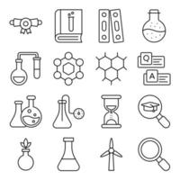 pack d'icônes linéaires scientifiques et expérimentales vecteur