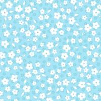 vecteur de petites fleurs de marguerite amusantes blanches répètent le motif sur fond bleu. convient pour le textile, l'emballage cadeau et le papier peint.