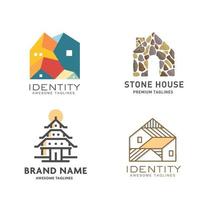 ensemble de concept de collection de vecteur de conception de logo de bâtiment immobilier moderne