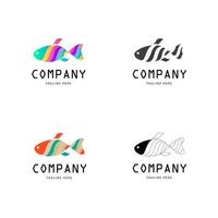 concept de vecteur de conception de logo de poisson