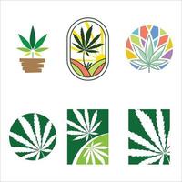 ensemble de logos de cannabis vecteur
