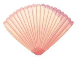 coquillage de pétoncle rose. clipart de plage, concept d'élément océanique. illustration vectorielle stock isolée sur fond blanc dans un style cartoon plat vecteur