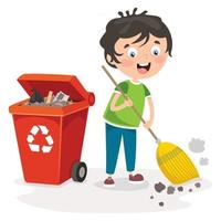 concept de nettoyage et de recyclage vecteur