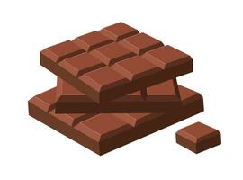 empiler de Chocolat bars et une pièce de Chocolat. vecteur plat illustration isolé sur blanc Contexte