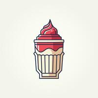 isolé Frais Milk-shake plat icône logo modèle vecteur illustration conception. Facile moderne les cafés, la glace crème salons, nourriture camions logo concept