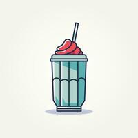 isolé minimaliste Milk-shake plat icône logo modèle vecteur illustration conception. Facile moderne les cafés, la glace crème salons, nourriture camions logo concept