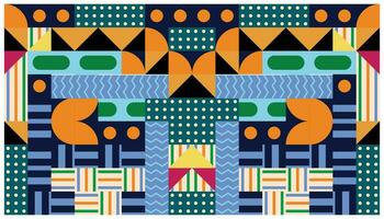 sans couture africain modèle avec géométrique éléments dans rétro memphis style. tribal vecteur ornement. ethnique tapis avec chevrons. aztèque style. ancien intérieurs. moderne tapis.