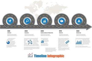 feuille de route d'entreprise chronologie infographie cercle conçu pour l'arrière-plan modèle élément de jalon diagramme moderne processus technologie numérique marketing données présentation graphique illustration vectorielle vecteur