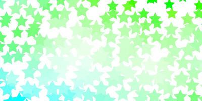 disposition vectorielle vert clair avec des étoiles brillantes. brouiller le design décoratif dans un style simple avec des étoiles. modèle pour l'annonce du nouvel an, livrets. vecteur