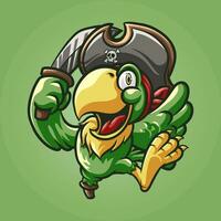 pirate perroquet mascotte génial illustration pour votre l'image de marque affaires vecteur