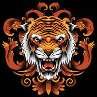 illustration vectorielle tête de tigre vecteur