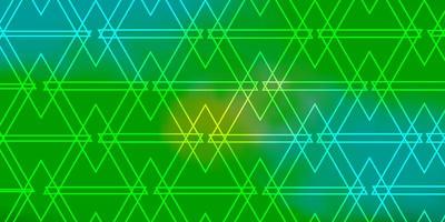 modèle vectoriel bleu clair et vert avec des cristaux, des triangles. illustration abstraite de paillettes avec des formes triangulaires. modèle pour les sites Web.