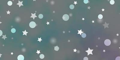 fond de vecteur bleu clair avec des cercles, des étoiles. illustration abstraite avec des taches colorées, des étoiles. motif pour tissu à la mode, papiers peints.