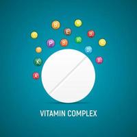 complexe de vitamines et d'antioxydants. illustration vectorielle vecteur