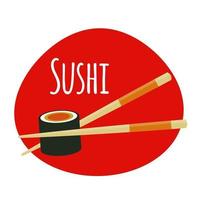 icône de sushi. cuisine japonaise traditionnelle. illustration vectorielle vecteur