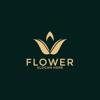 luxe fleur vecteur logotype. Créatif universel prime feuille floral logo vecteur modèle