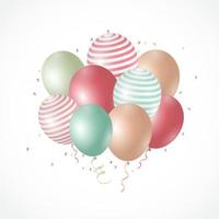 illustration vectorielle de couleur ballons brillants fond vecteur