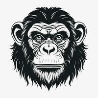 singe vecteur logo Facile réaliste la nature primate Afrique gorille ouistiti chimpanzé art dessin illustration sauvage animal